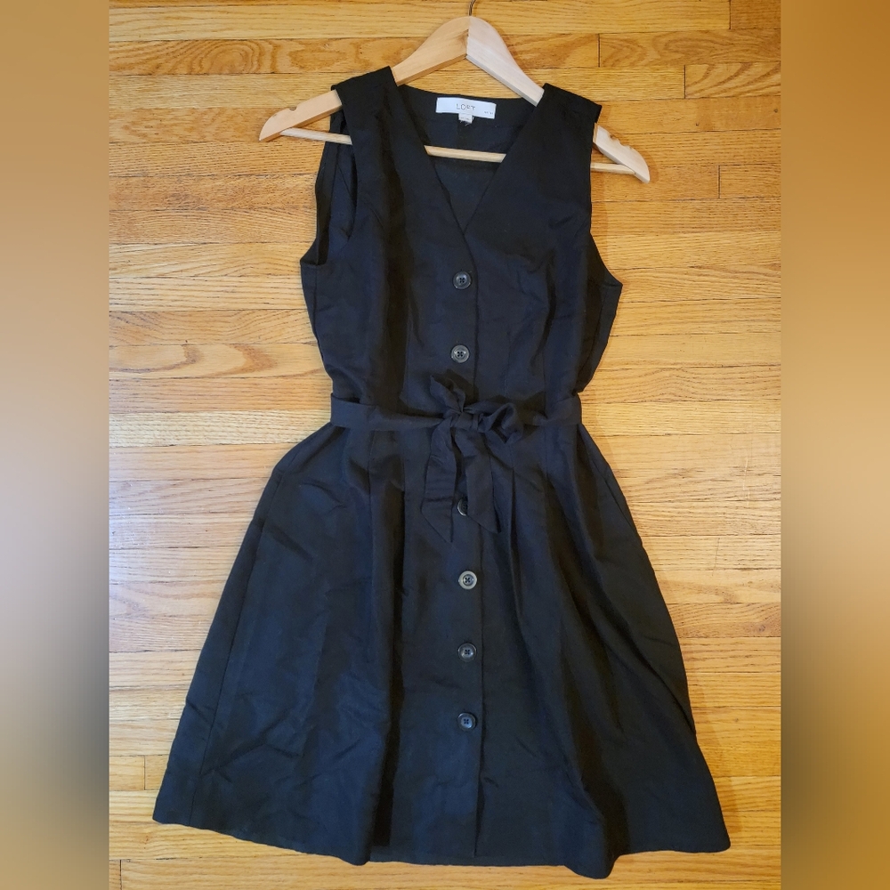 Loft button down belted dress